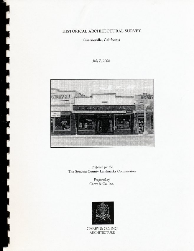 Historical Architectural Survey
Guerneville, California