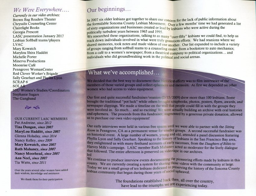 Lesbian Archives of Sonoma County