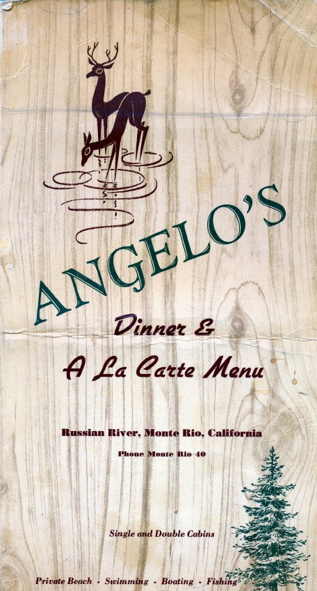 Menu (“Angelo’s” i)
