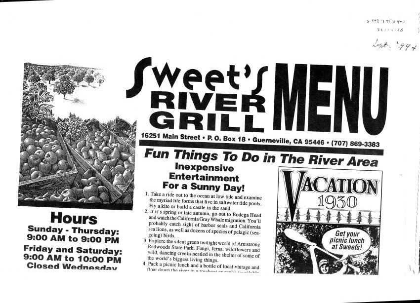 Brochure (“Sweet’s Riv)